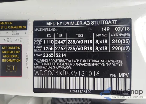 2019 Mercedes-Benz Glc 300 4Matic from USA, damaged, VIN WDC0G4KB8KV131016